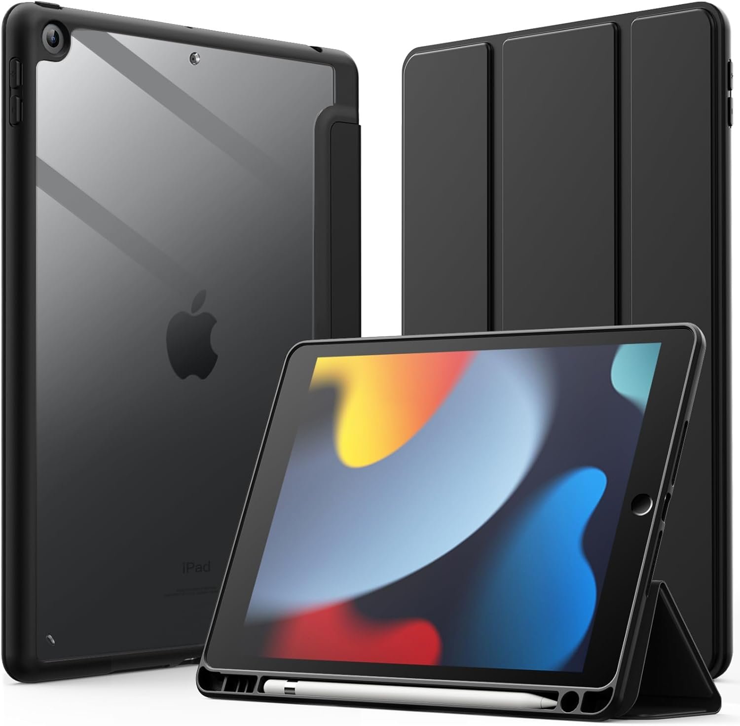 10.2英寸iPad(9/8/7代2021/2020/2019)透明防摔支架保护壳 笔位自动醒睡黑 留学生宿舍深夜网课高效守护 10.2英寸iPad(9/8/7代2021/2020/2019)透明防摔支架保护壳 笔位自动醒睡黑 留学生宿舍深夜网课高效守护