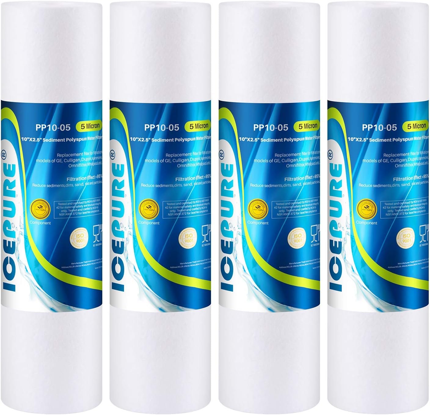 10x2.5英寸5微米沉积物滤芯 全屋RO系统通用替换 留学生海外小厨房安心煮饭直饮净水4包 10x2.5英寸5微米沉积物滤芯 全屋RO系统通用替换 留学生海外小厨房安心煮饭直饮净水4包