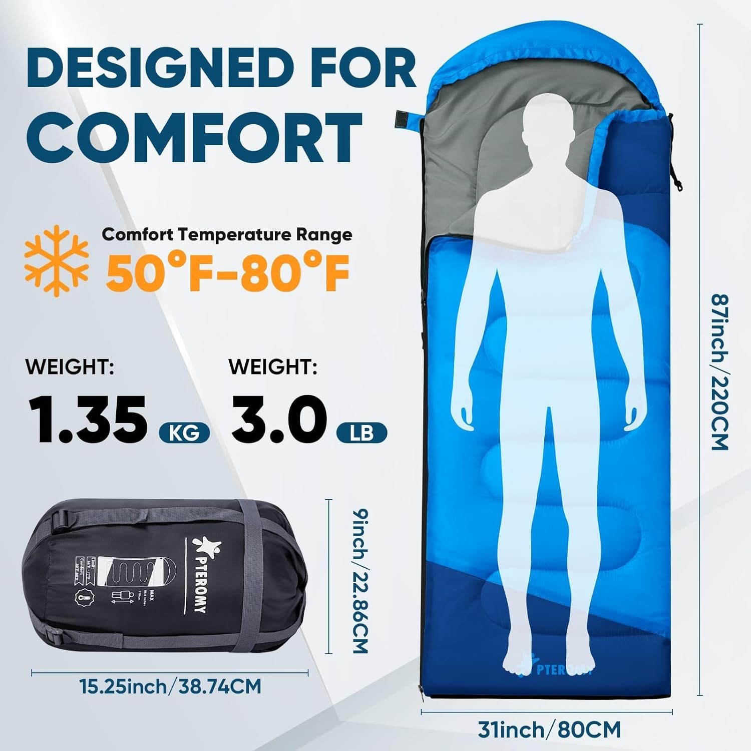 成人轻便睡袋，留学生海外旅行露营暖睡利器，机洗防水四季通用易携不占行李
