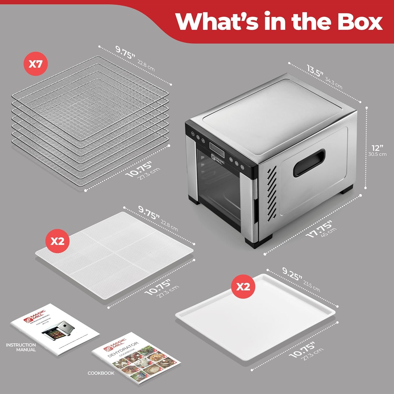 食物脱水机 | 留学生海外自制家乡零食解馋神器 | 租房小厨房7层不锈钢托盘批量干燥 | 600W强劲后扇均匀控温95-176° 48H定时保暖关机