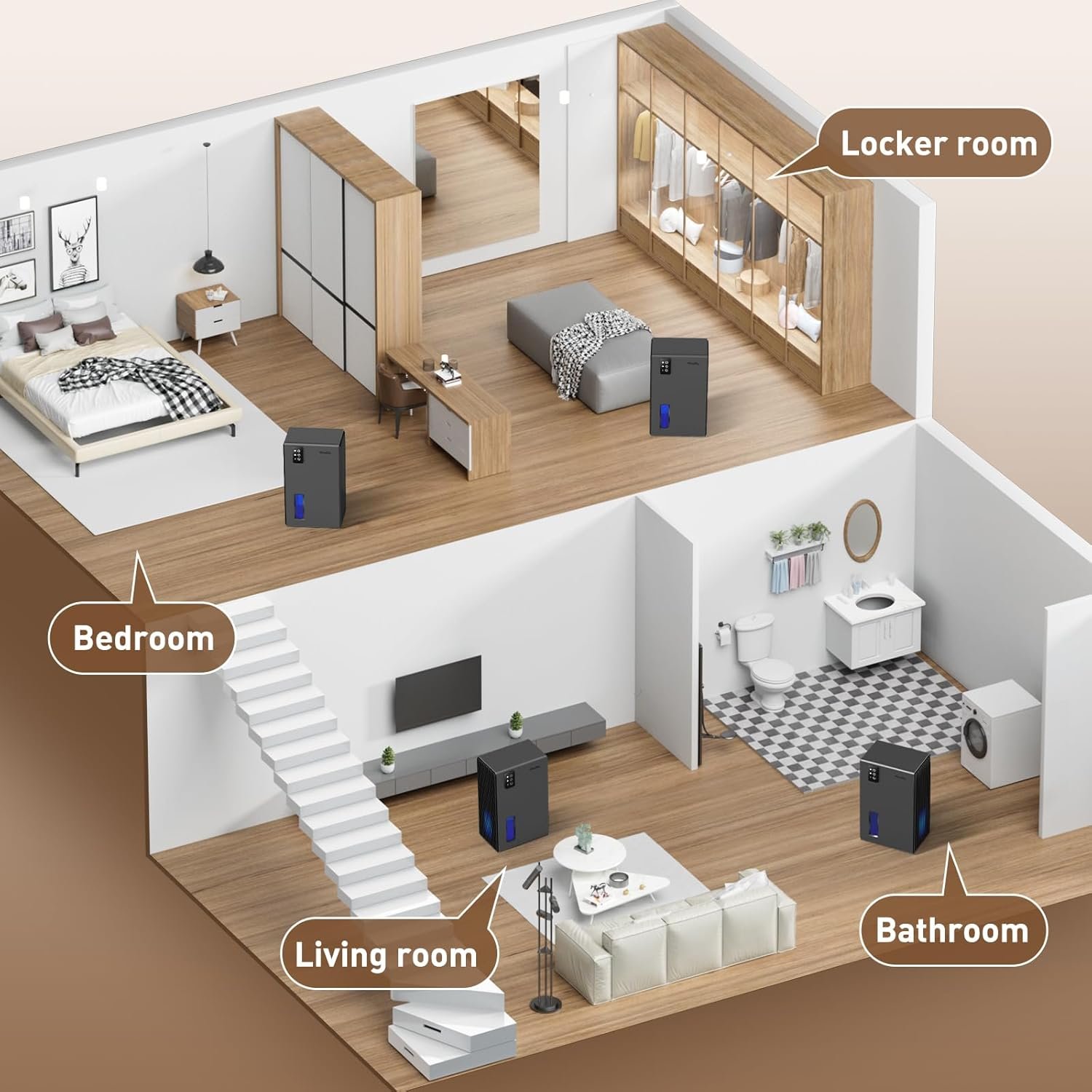 家用除湿机：留学租房潮湿克星，95OZ大水箱覆盖93㎡浴室卧室，自动关机7色氛围灯守护熬夜赶due干爽舒适