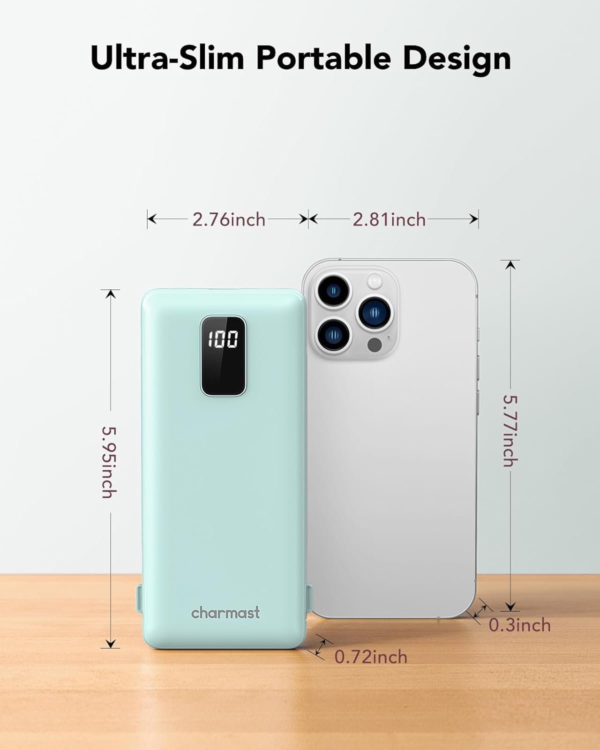 内置电缆10000mAh USB C快充充电宝 留学生熬夜赶due租房旅行手机续航神器 随身省心不断电