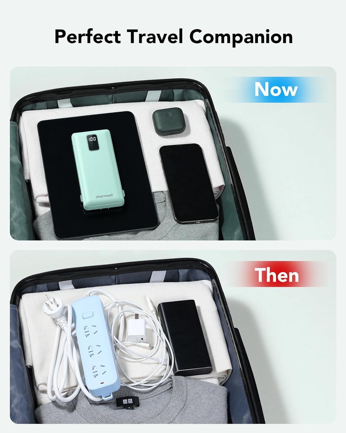 内置电缆10000mAh USB C快充充电宝 留学生熬夜赶due租房旅行手机续航神器 随身省心不断电