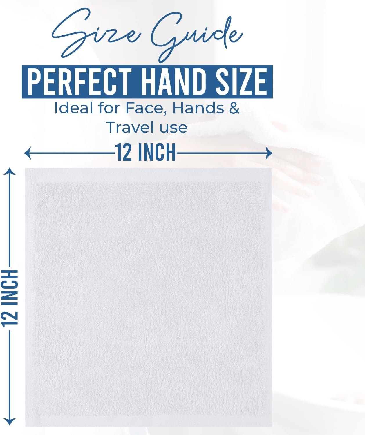 24包12x12英寸100%棉质法兰绒洗脸巾 - 留学生租房小浴室救星，超吸水柔软随时清爽不占地