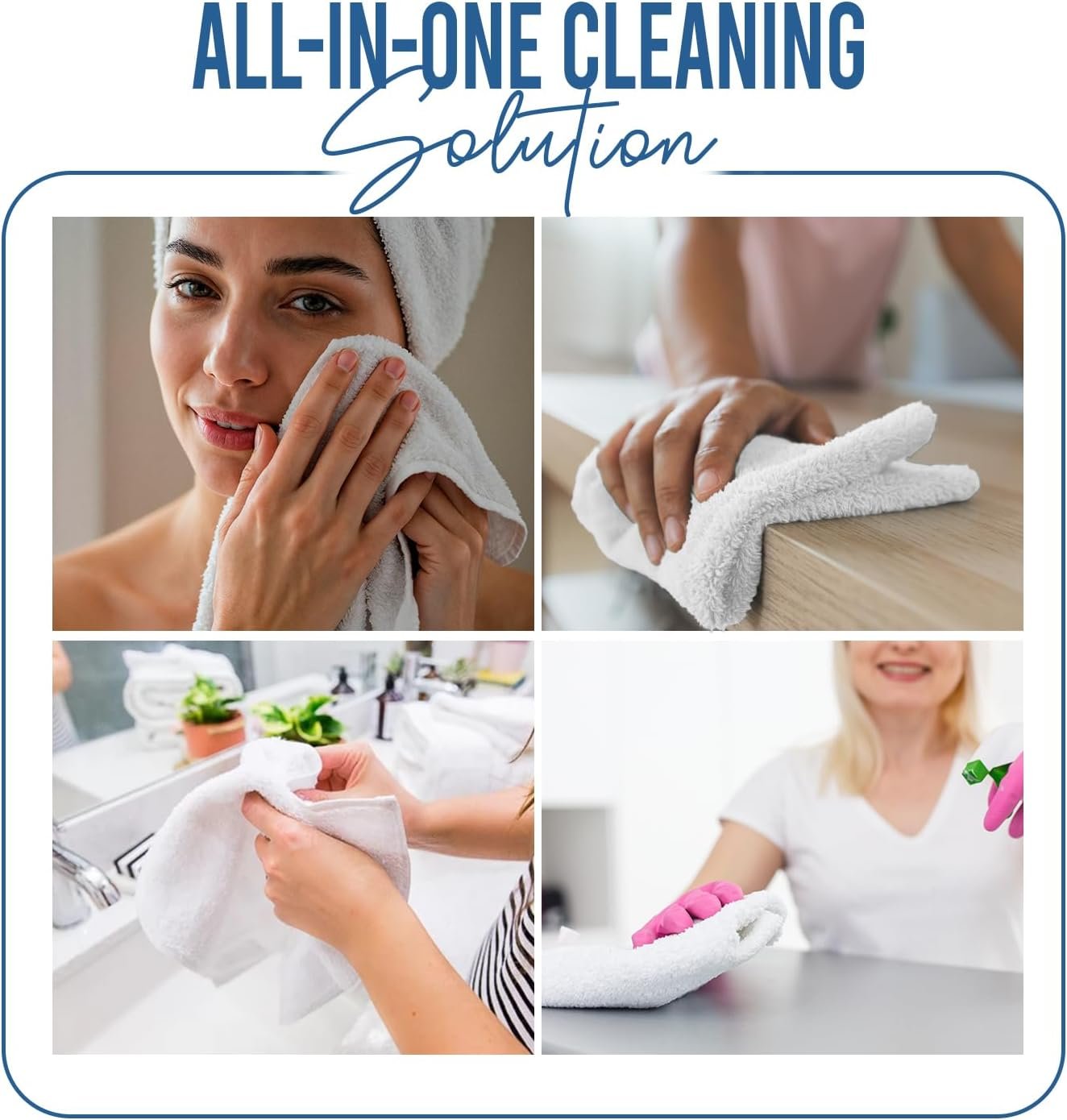 24包12x12英寸100%棉质法兰绒洗脸巾 - 留学生租房小浴室救星，超吸水柔软随时清爽不占地