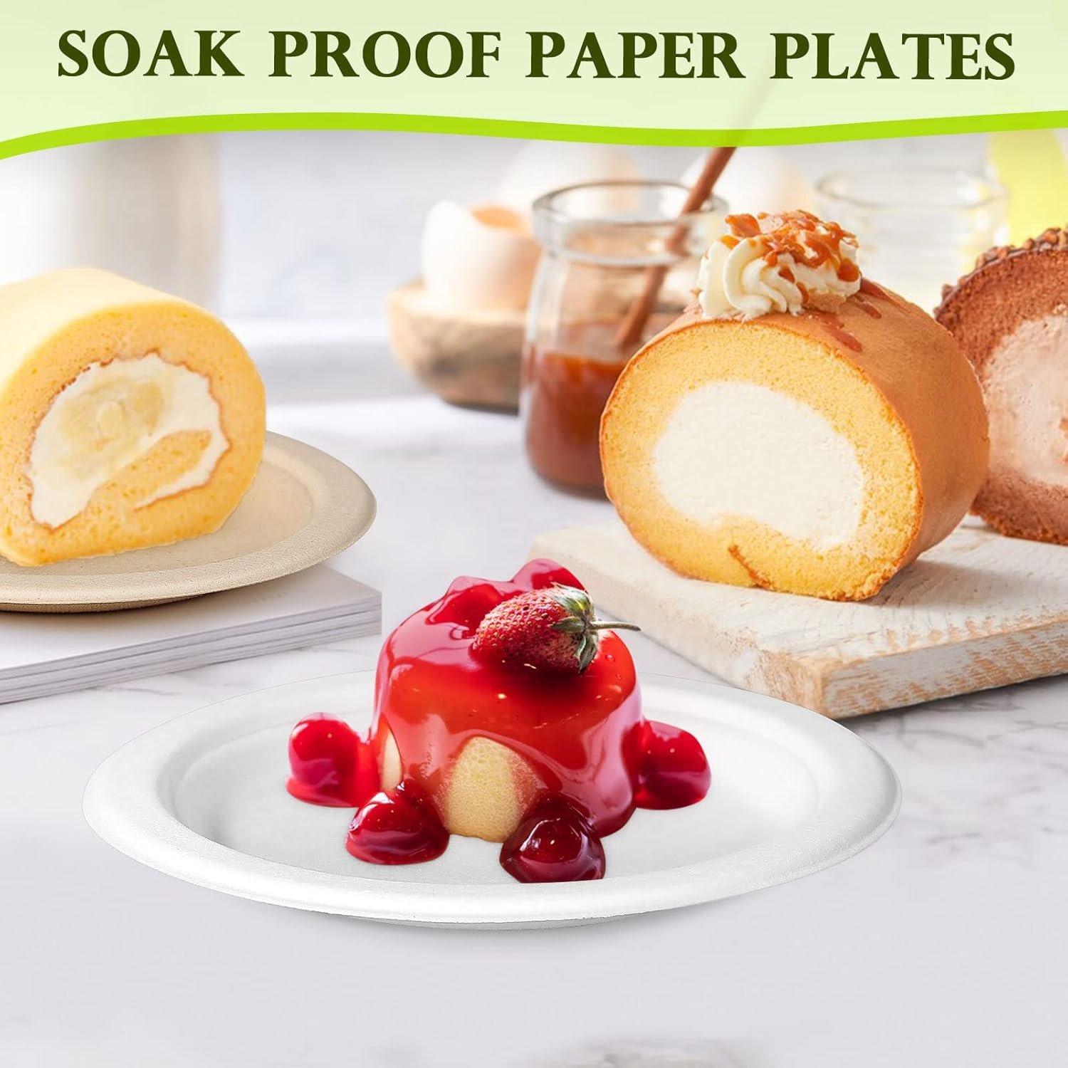 6寸小纸盘 200包 可堆肥一次性甜点盘 留学生宿舍分享零洗碗 租房派对随手扔超省心