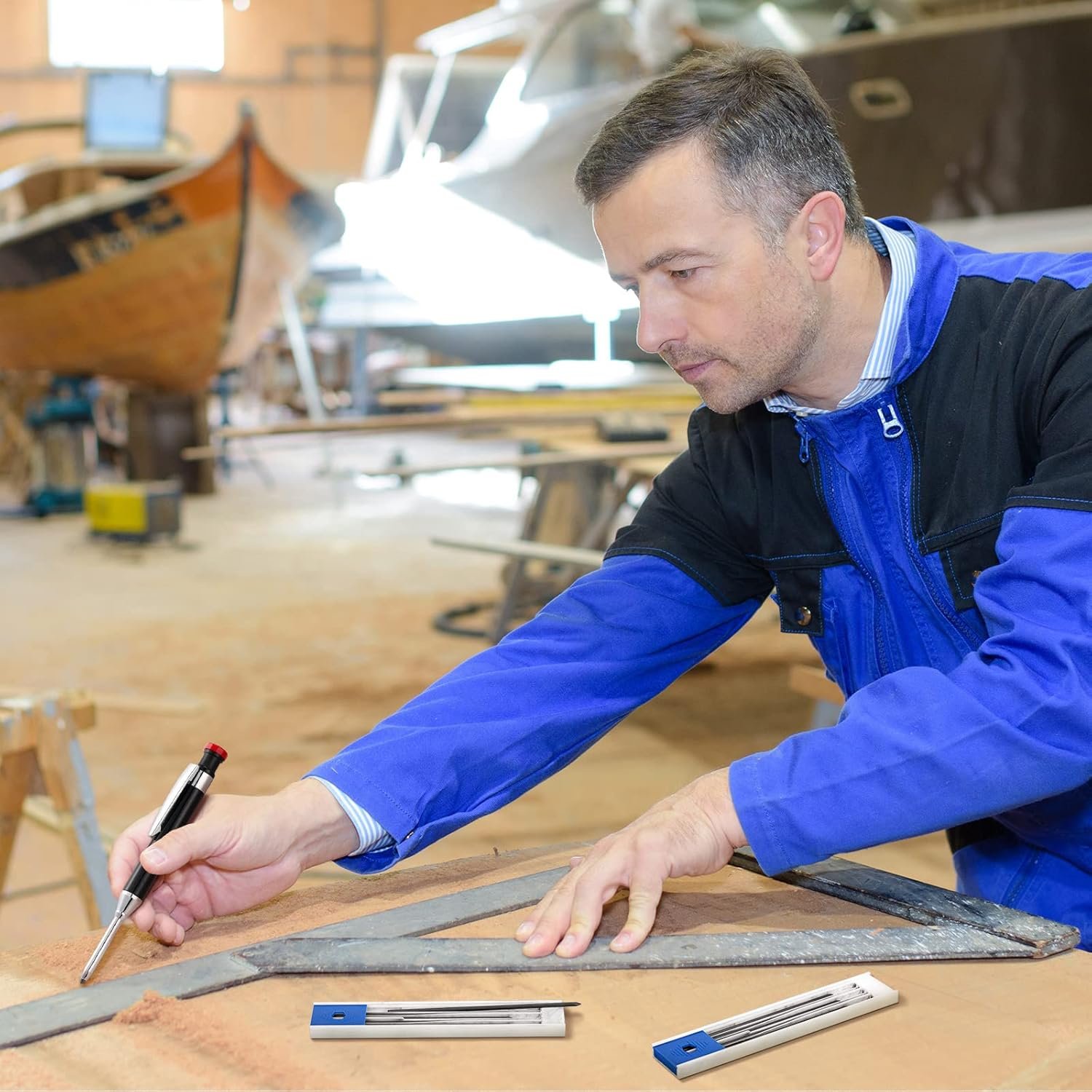 60根2.8mm黑色粗铅芯 木工机械笔替换芯 留学生租房DIY家具标记神器 精准组装木质架子省心高效