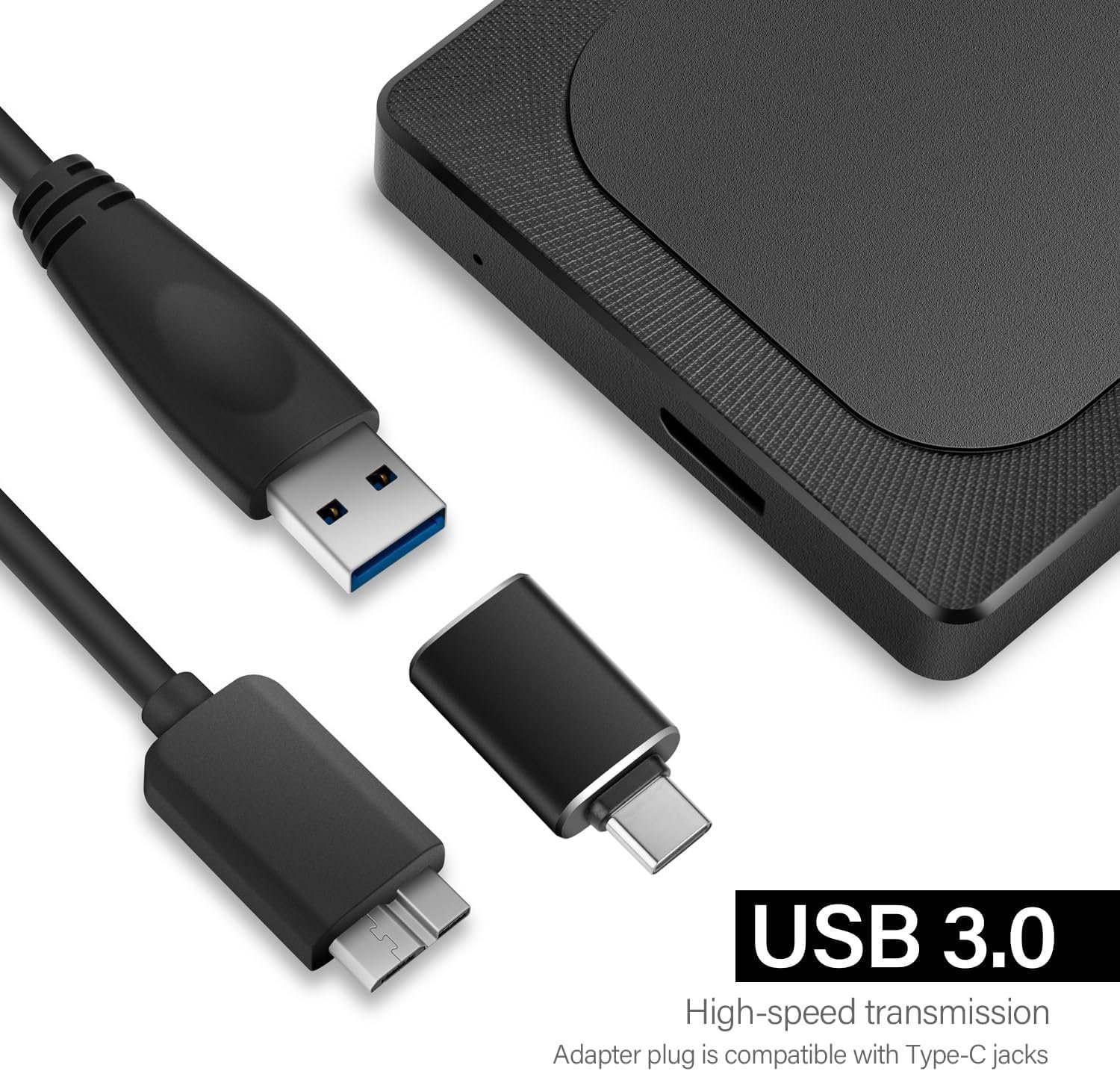 1TB超薄便携外置硬盘USB3.0 USB-C：留学生跨国搬家数据守护，轻薄备份海量作业照片游戏，兼容PC Mac笔记本PS4 Xbox随宿舍携带