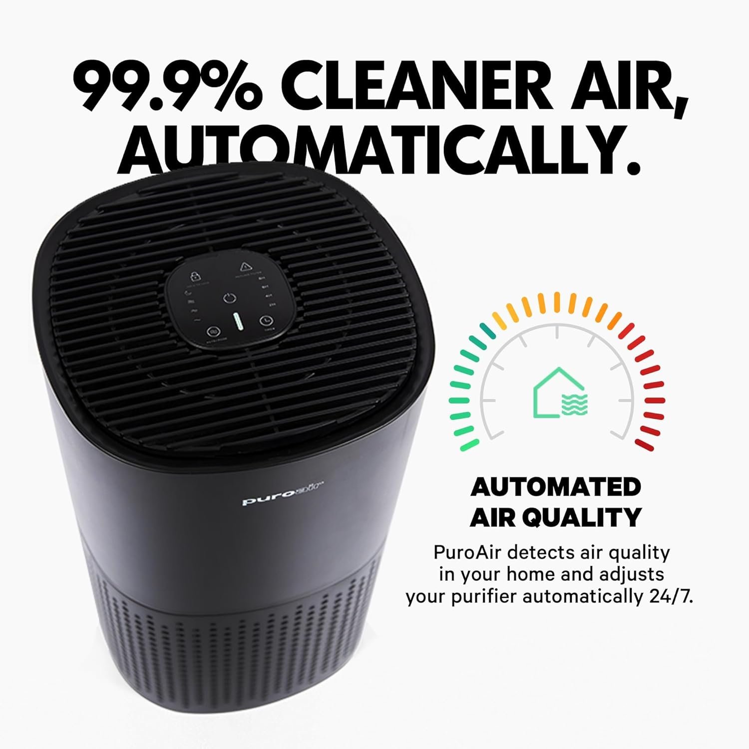 HEPA空气净化器 - 留学租房过滤99.9%烟雾花粉尘埃，覆盖1000平大空间安静守护熬夜睡眠