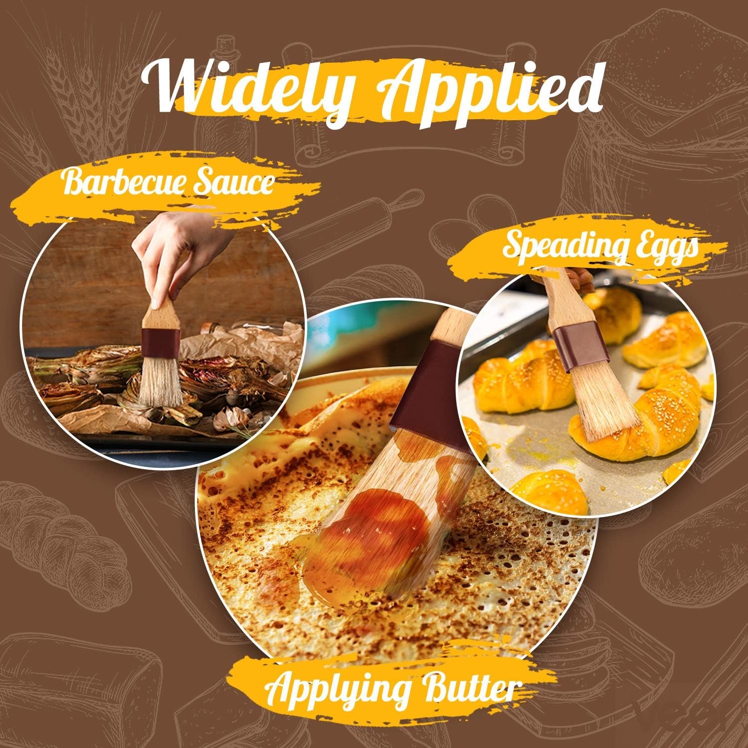 猪鬃烘焙刷 山毛榉木柄油酱刷 留学生租房小厨房神器 快速刷油烤肉解乡愁省时赶due (1寸)