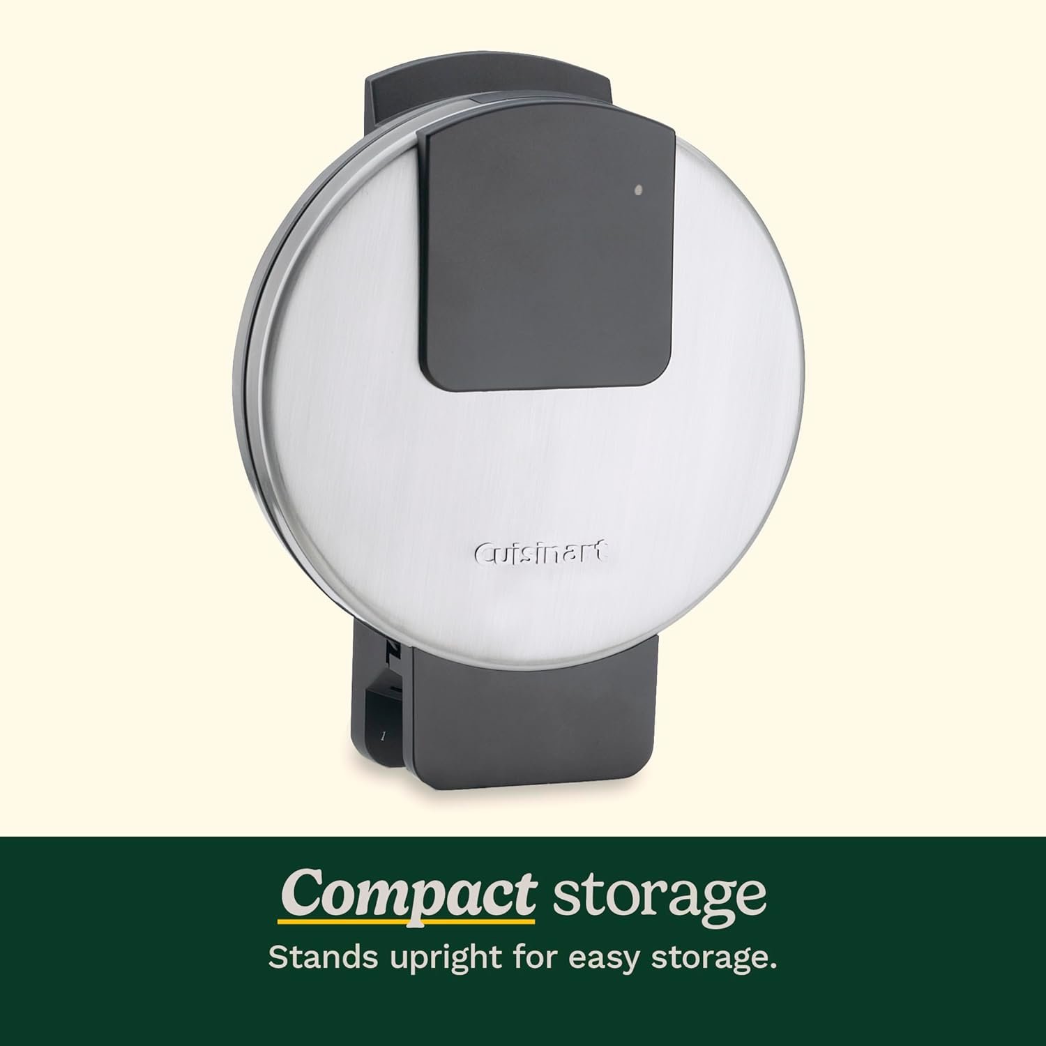 1250W圆形华夫饼机 5档可调烘焙控制 刷不锈钢 留学生租房速烤热早餐 赶早课不挨饿解乡愁