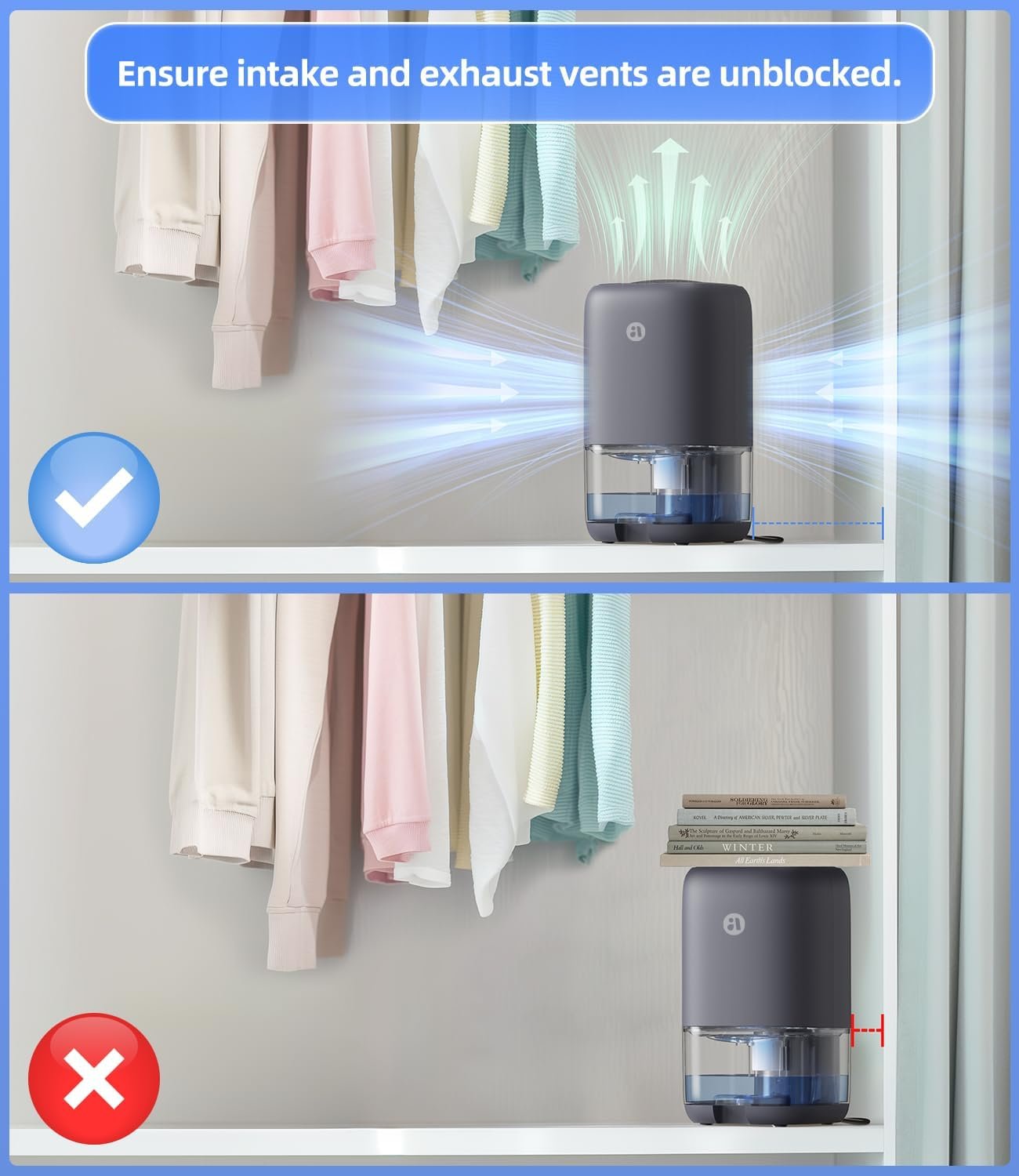 小型除湿机，留学生租房小窝防潮霉变克星，35OZ超静音自动关机守护熬夜好眠，覆盖280sq.ft卧室浴室衣柜RV