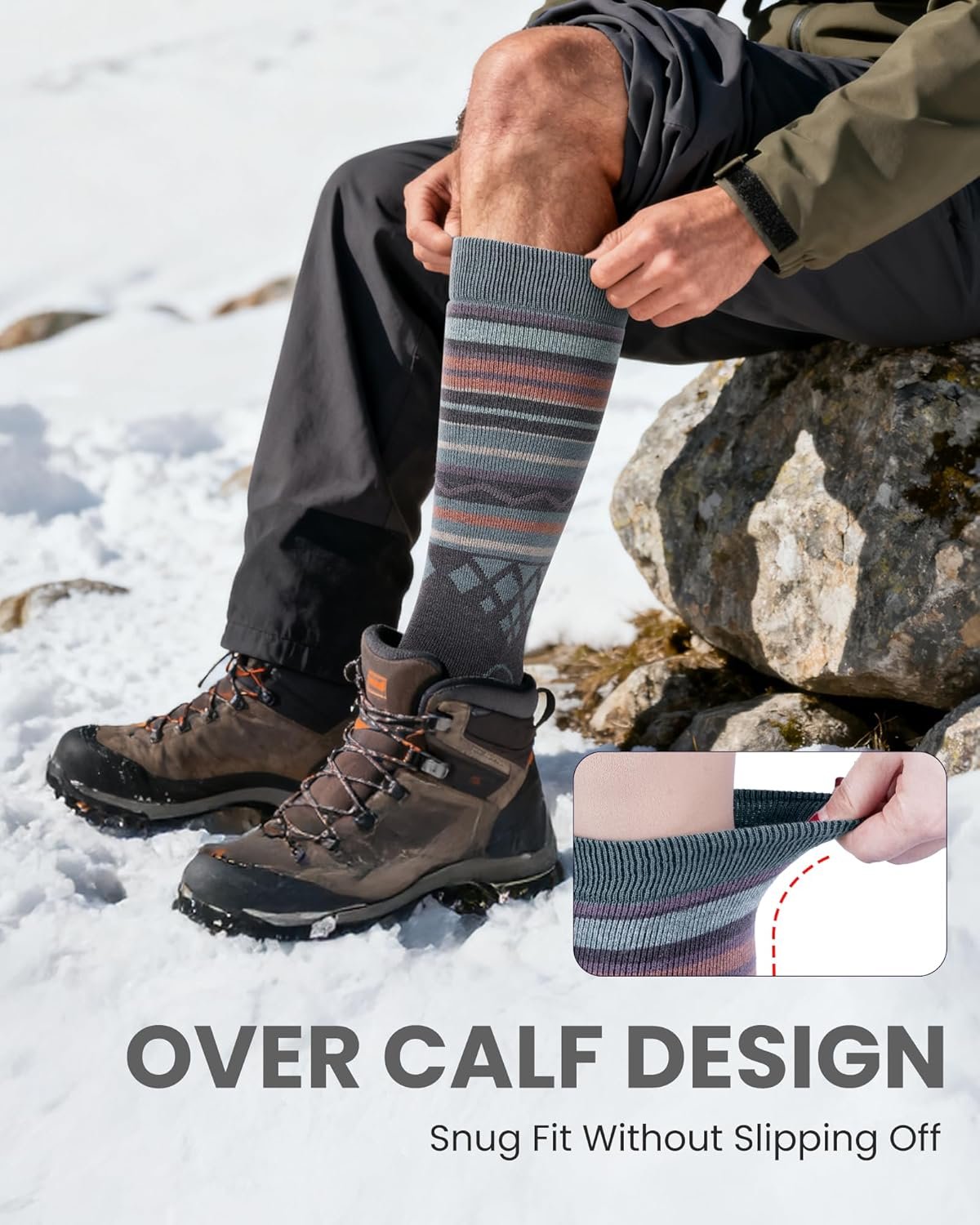 美利奴羊毛滑雪袜男女通用，留学生海外冬天保暖雪地袜，温暖双脚租房通勤不冻脚