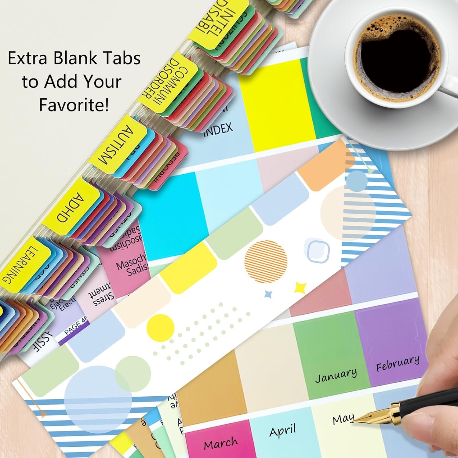 DSM-5-TR DSM-5 彩色层压索引标签，带18空白标签对齐指南励志书签，留学生心理学专业速查神器防水防撕熬夜赶due不翻乱