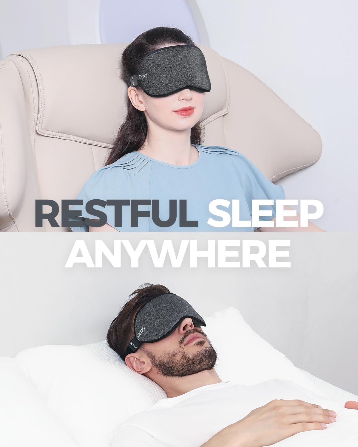 3D零压完全挡光睡眠眼罩，留学生飞行时差租房补觉神器，侧睡仰睡透气舒适快速恢复精力