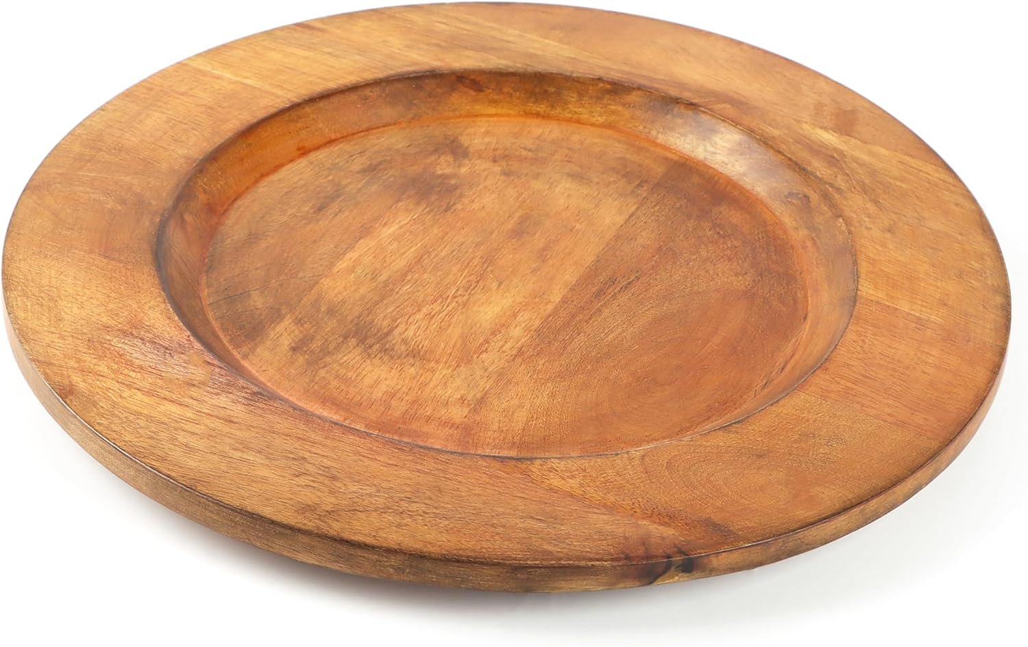 木质充电盘套装2件13英寸圆形侍应盘 - 留学生租房聚餐神器 rustic风格轻松装饰餐桌 分享charcuterie开胃拼盘缓解乡愁