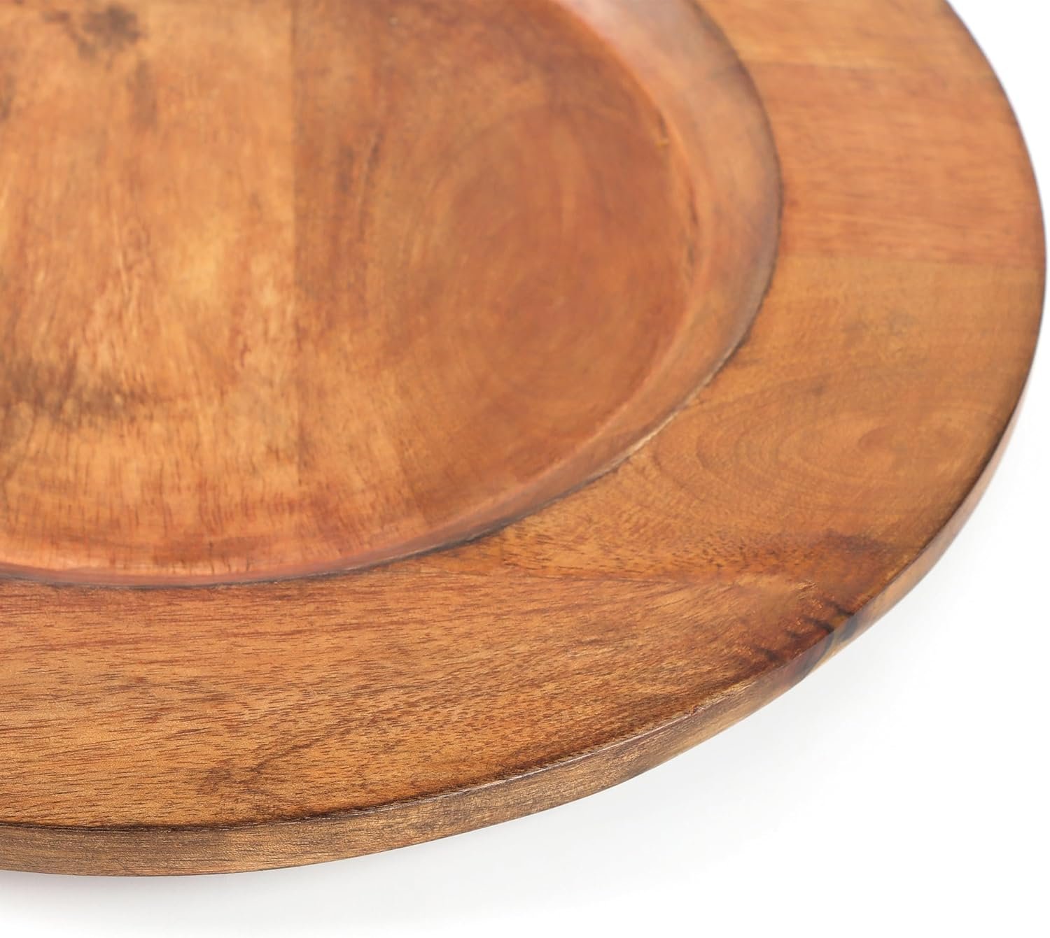 木质充电盘套装2件13英寸圆形侍应盘 - 留学生租房聚餐神器 rustic风格轻松装饰餐桌 分享charcuterie开胃拼盘缓解乡愁