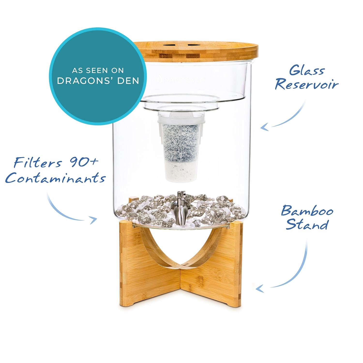 玻璃台面水过滤系统：留学生租房自来水净化器 滤氟除氯添加矿物质平衡pH 喝健康碱性水 缓解异国饮食不适高效赶due