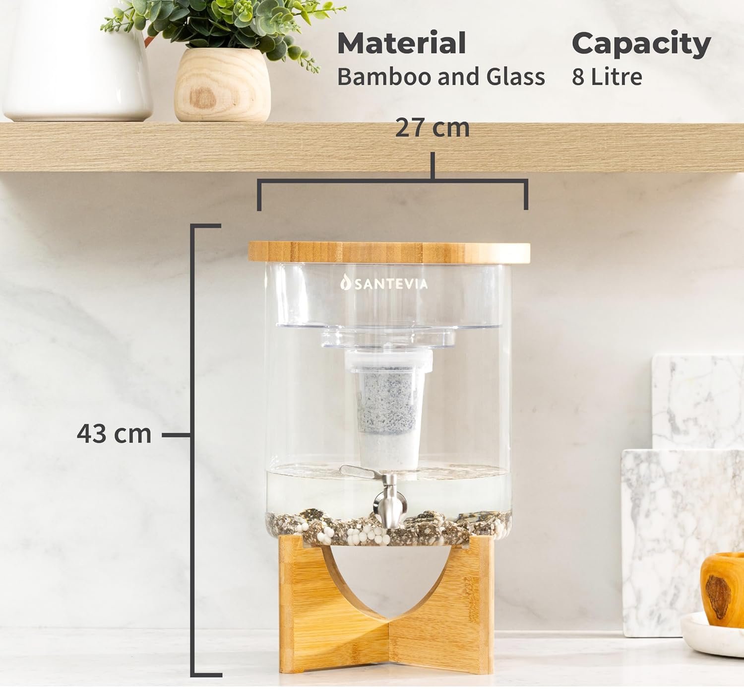 玻璃台面水过滤系统：留学生租房自来水净化器 滤氟除氯添加矿物质平衡pH 喝健康碱性水 缓解异国饮食不适高效赶due