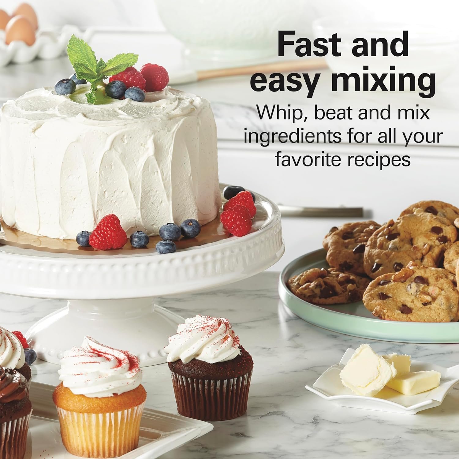 6速电动手持搅拌机带打蛋器传统打蛋头快扣存储盒 留学生租房小厨利器 速成甜点奶油解乡愁不占空间