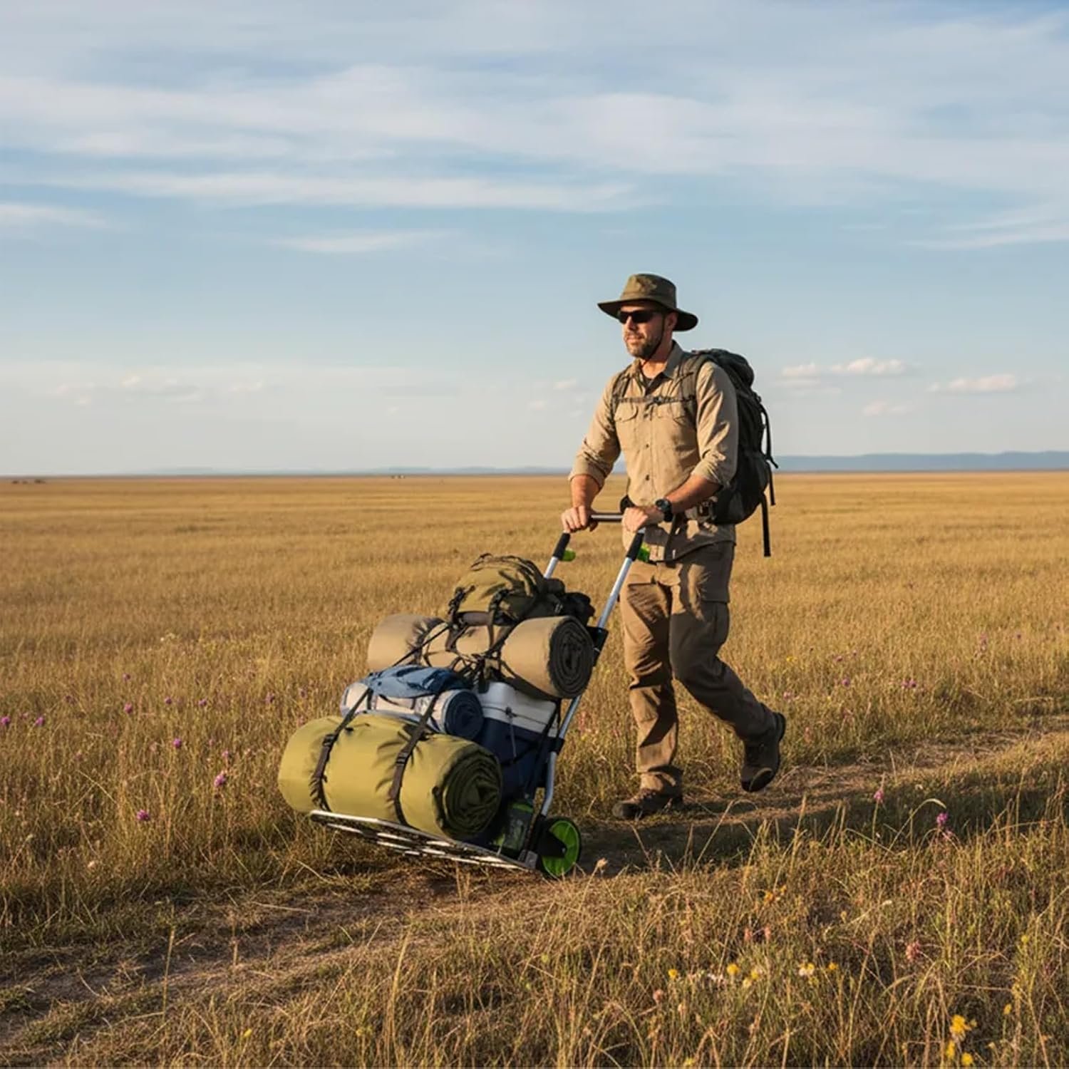 铝合金折叠手推车140kg大容量便携推车，留学生海外行李租房搬家神器，伸缩手柄耐磨轮轻松推重物告别腰酸