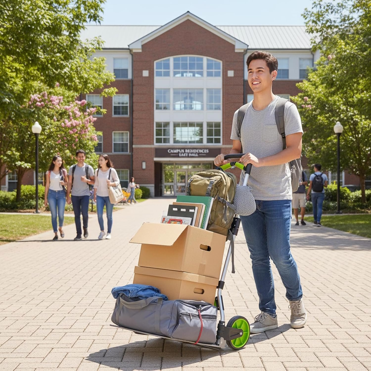 铝合金折叠手推车140kg大容量便携推车，留学生海外行李租房搬家神器，伸缩手柄耐磨轮轻松推重物告别腰酸