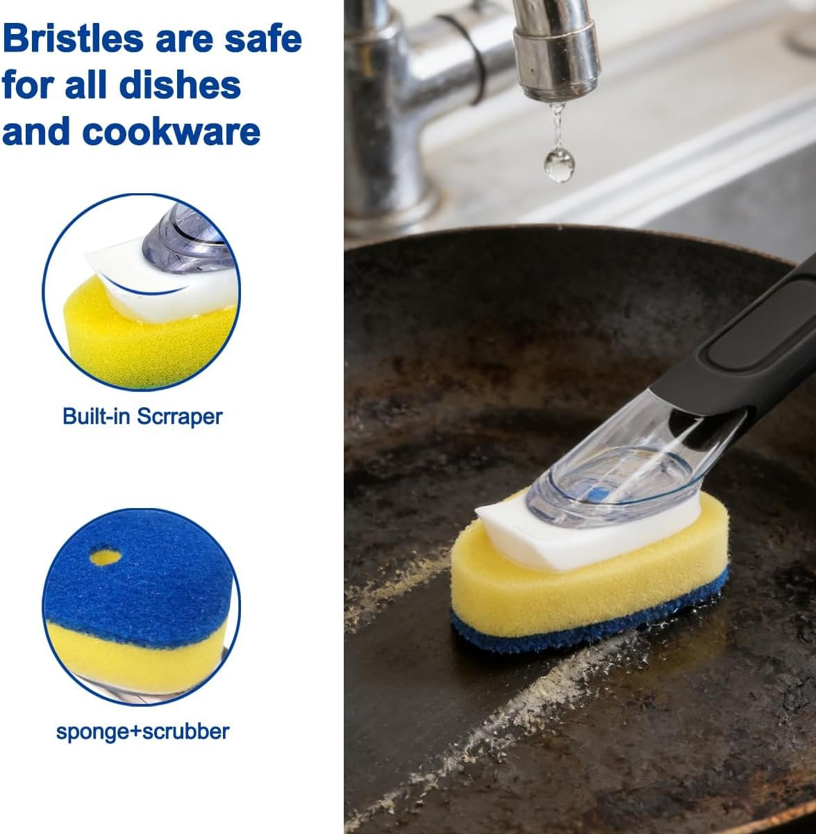 厨房水槽清洁洗碗棒，留学生租房小厨房速洁神器带肥皂一按出泡轻松洗碗赶due