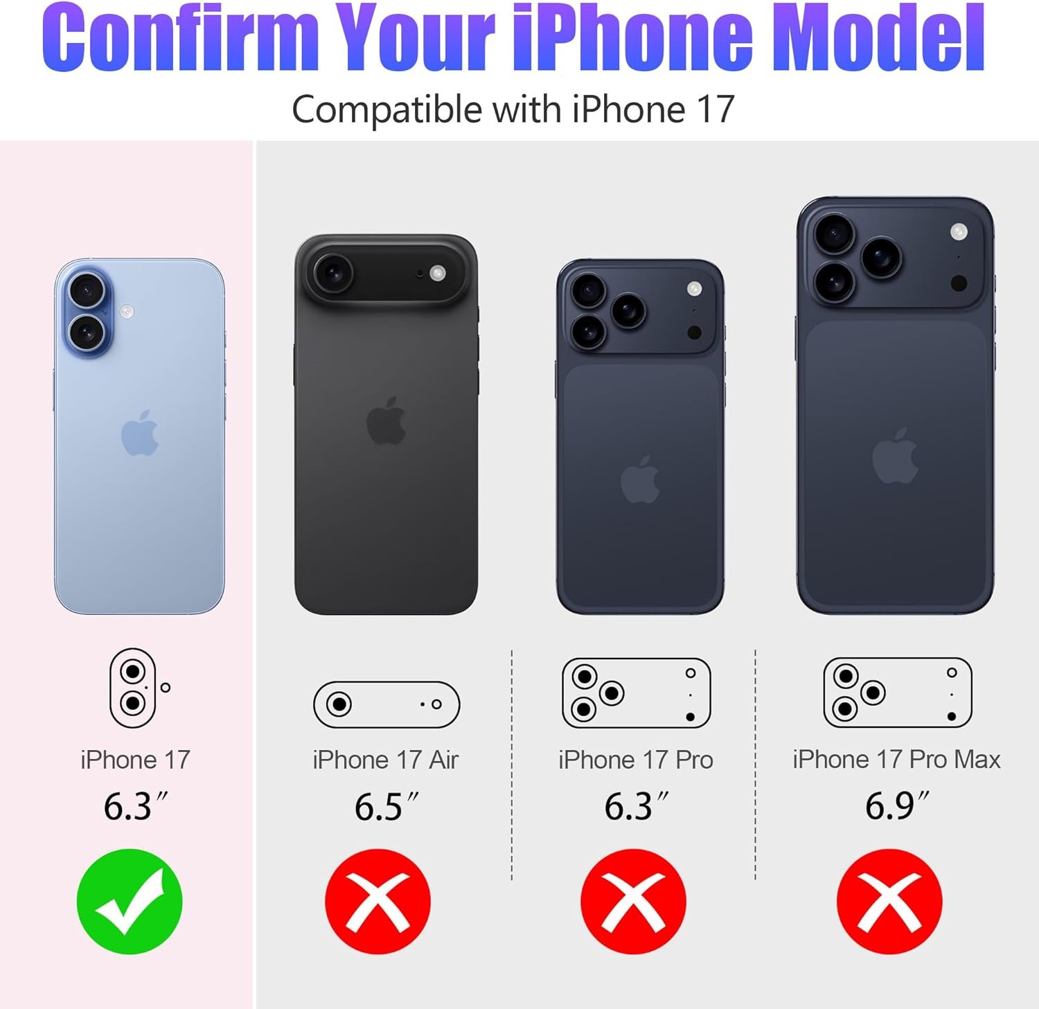 iPhone 17 6.3寸闪钻闪粉金属环镜头保护膜 3+3 6件装 9H钢化高清玻璃 Bling粉 | 留学生海外旅行防刮拍照神器 租房自拍记录异国日常无忧