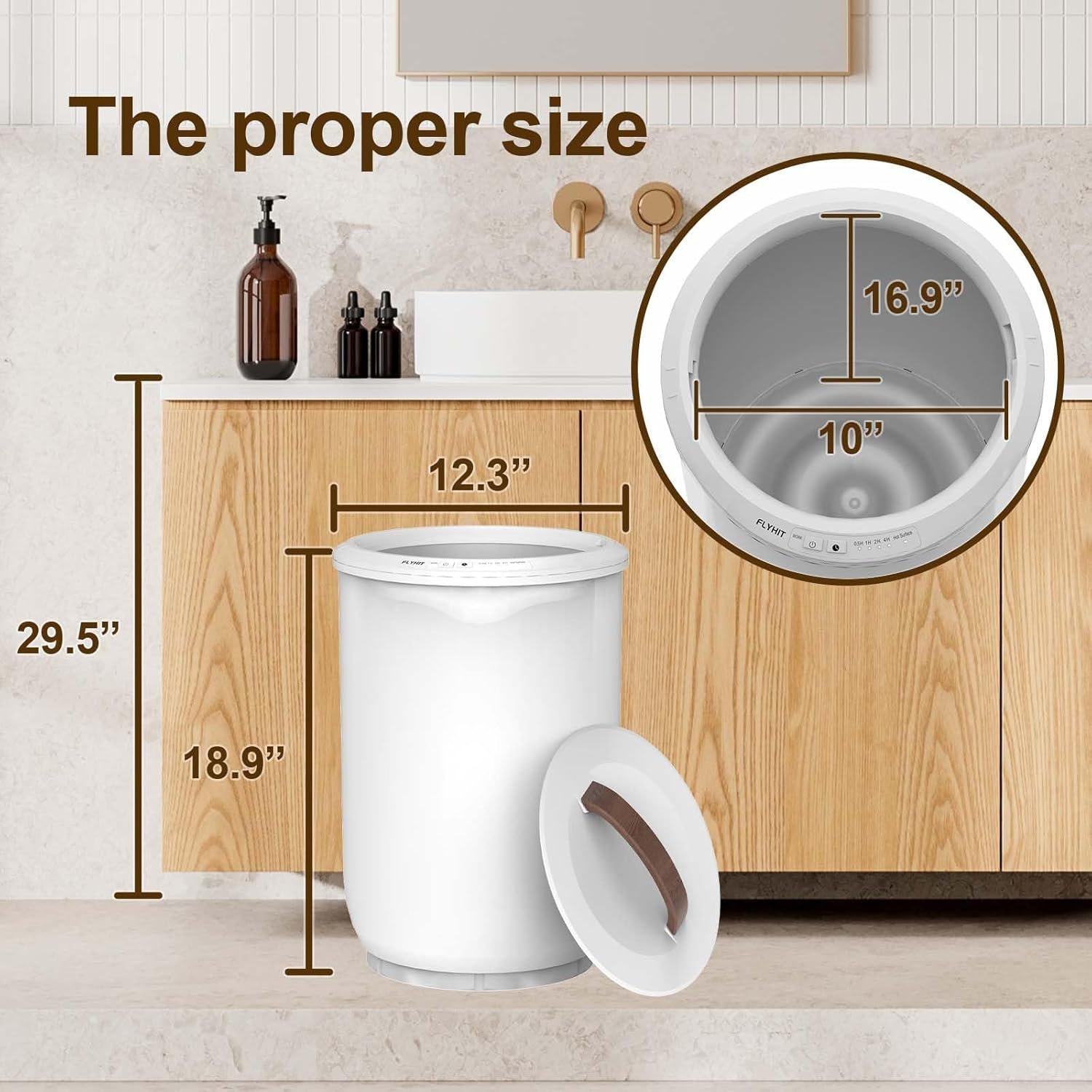 浴室毛巾加热桶：留学生海外租房冬天暖身神器，自动关机木把手容两块超大毛巾浴袍毯子赶due后即享舒适