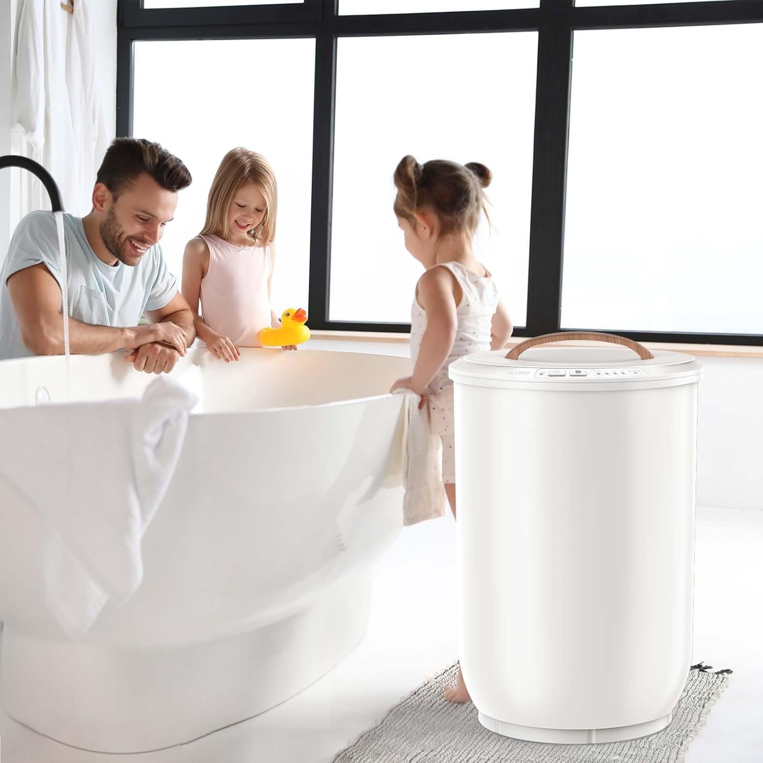 浴室毛巾加热桶：留学生海外租房冬天暖身神器，自动关机木把手容两块超大毛巾浴袍毯子赶due后即享舒适