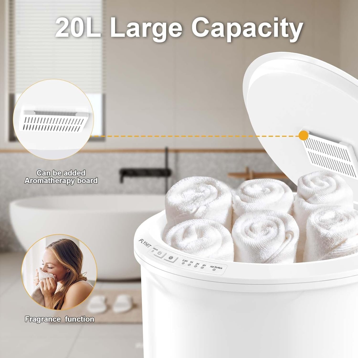 浴室毛巾加热桶：留学生海外租房冬天暖身神器，自动关机木把手容两块超大毛巾浴袍毯子赶due后即享舒适