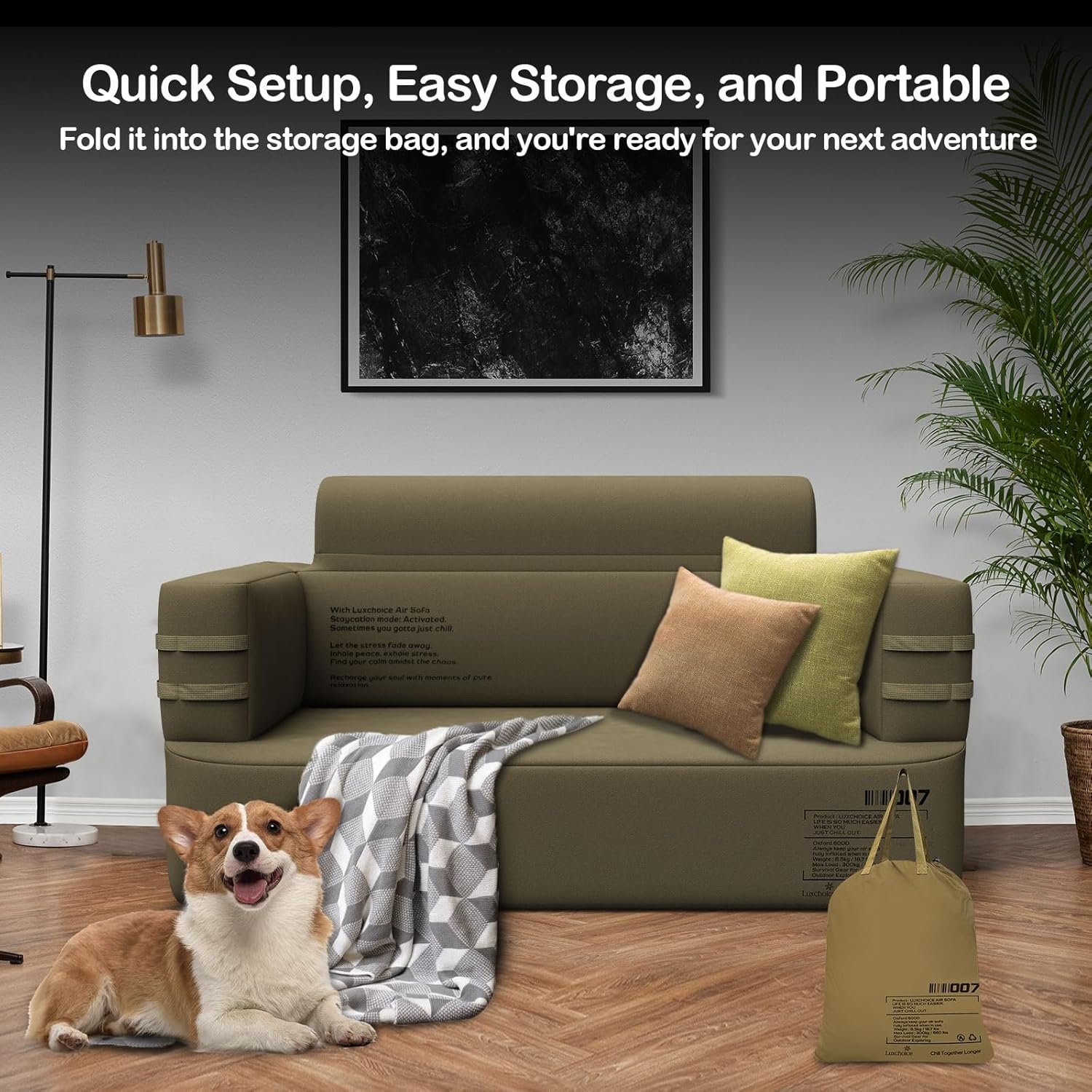 多功能充气沙发 留学生租房宿舍解压神器 内置泵速充气 防水防刺穿易收纳 熬夜赶due后变身电影双座 跨国搬家零负担