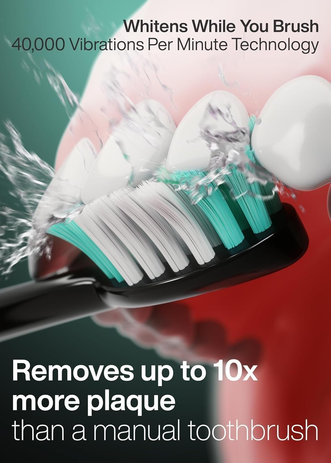 留学生异国咖啡黄牙克星：超声波美白电动牙刷8刷头旅行盒4万转无线充电4模式智能计时