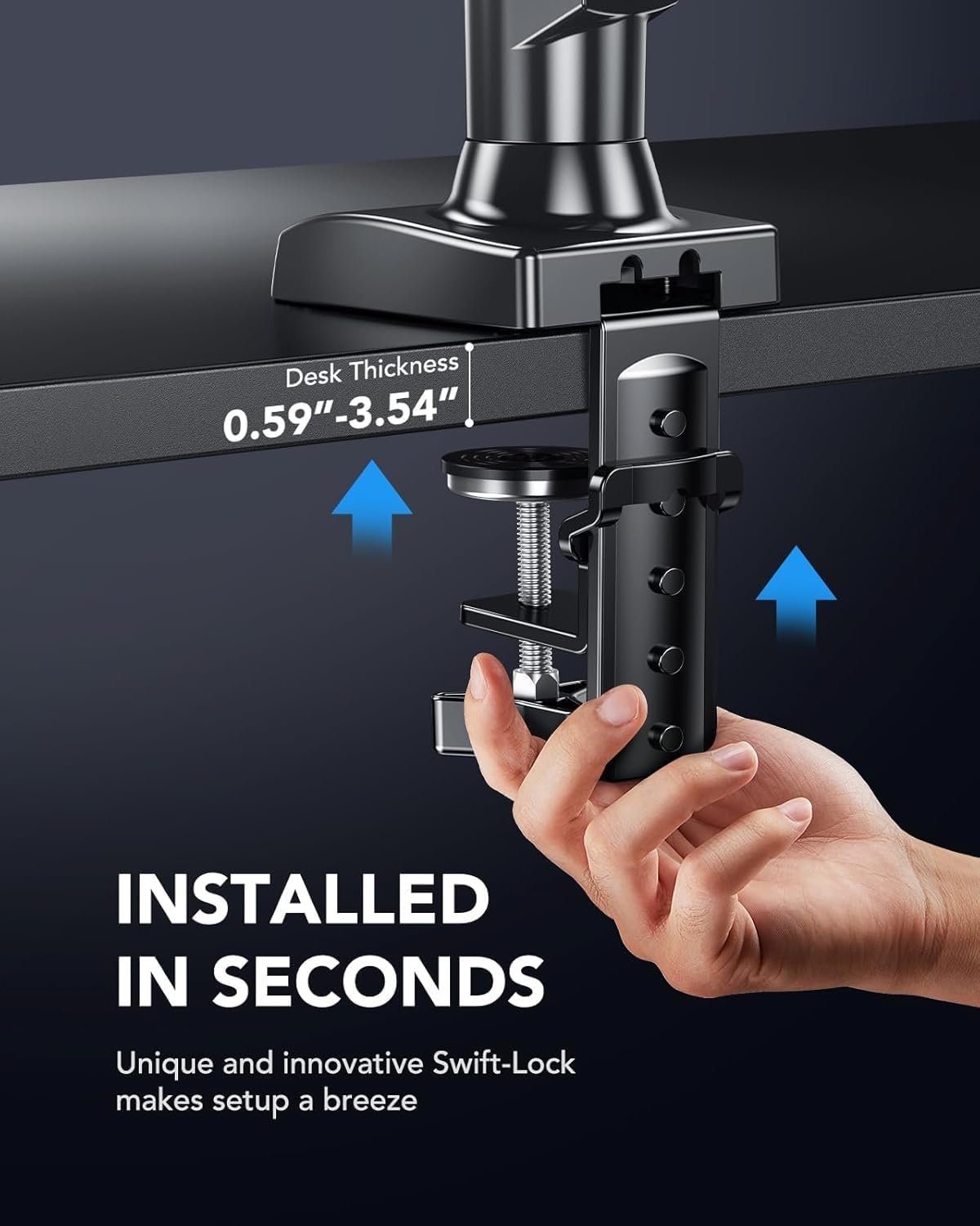 13-32英寸单显示器支架：留学生租房小桌空间解放者，灵活调节护颈熬夜赶due利器