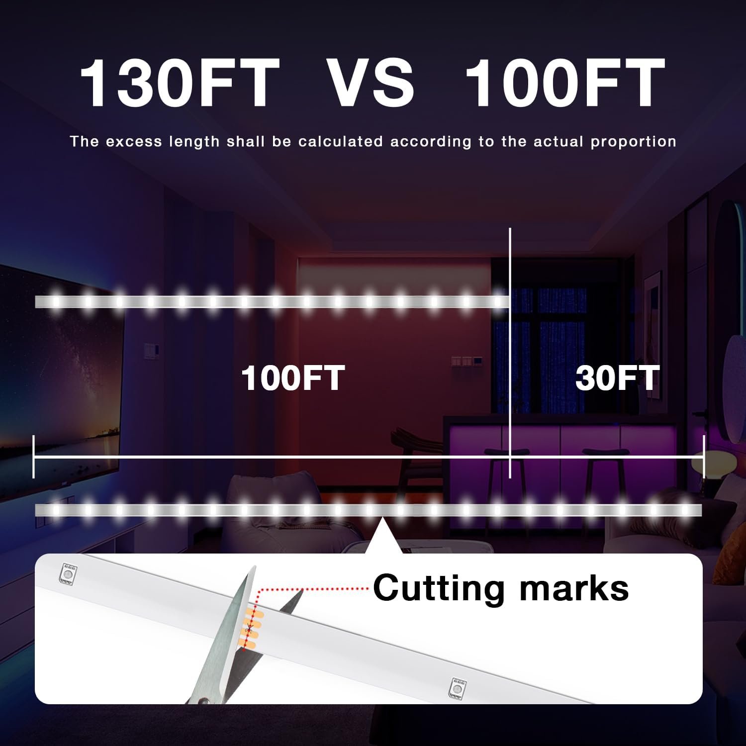 130英尺RGB LED灯条：租房留学生熬夜赶due神器，遥控调光一键营造温馨小窝