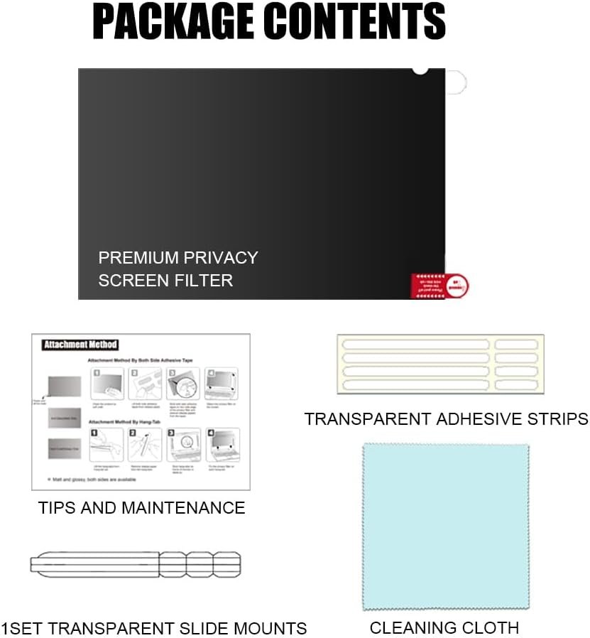 24英寸16:9电脑隐私屏滤镜 - 共享宿舍防偷窥私密屏 防眩光护眼熬夜赶due不伤神