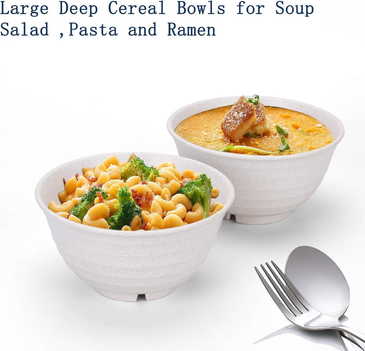 留学生宿舍不碎拉面汤碗: 30oz大容量微波洗碗机安全 无BPA环保深碗 速热米饭谷物沙拉零碎屑 租房搬家耐摔省心 [8件套]