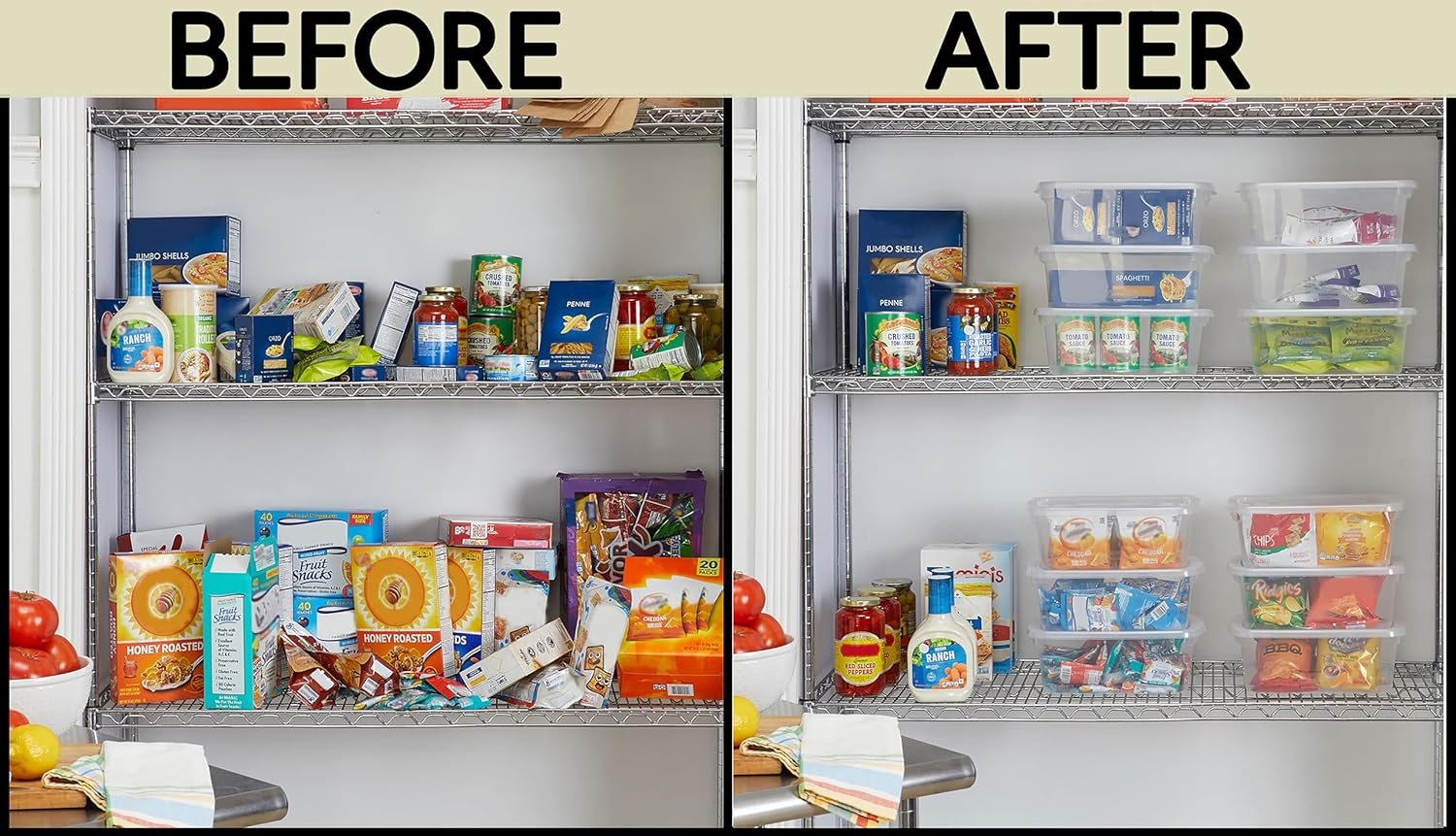 6 Qt透明储物盒带盖12件套 可堆叠无BPA 留学生租房收纳利器 堆叠节省小空间 轻松整理文具零食行李打包更省心