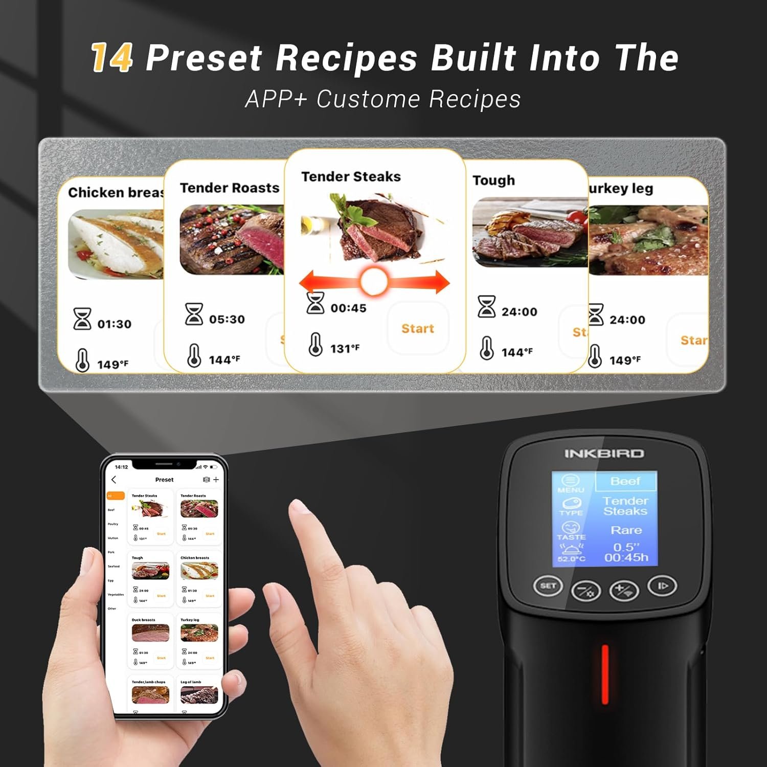 留学生海外小厨房解乡愁：WiFi Sous Vide 1000W 浸没式烹饪机，APP预设食谱远程操控精准煮美食，赶due边学边享家乡美味