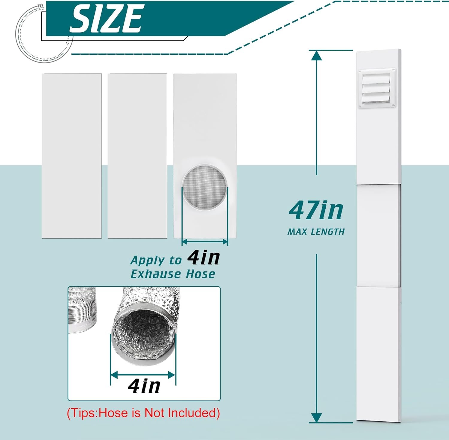 干衣机窗排气套件 可调节通风安装 带户外4英寸排气罩 留学生宿舍直排湿气速干神器