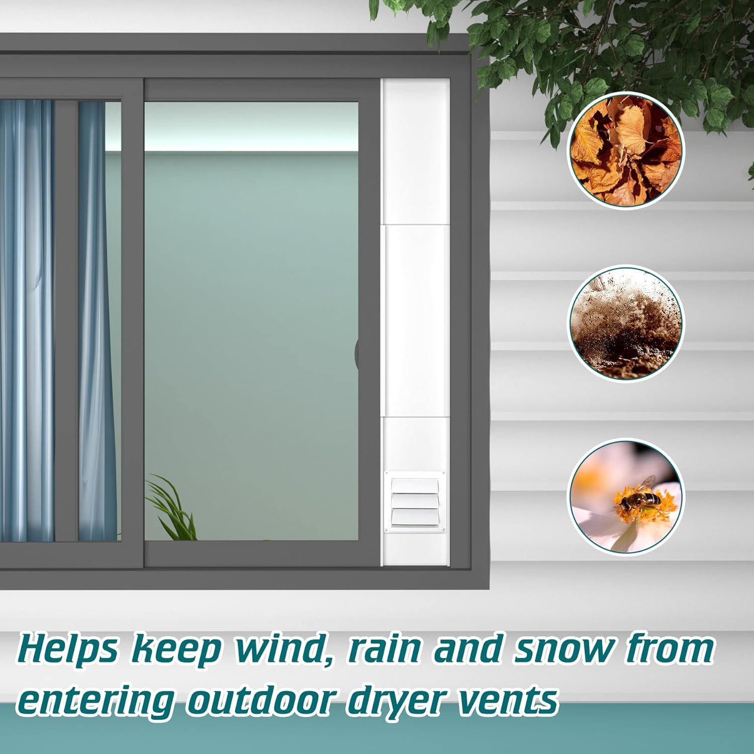 干衣机窗排气套件 可调节通风安装 带户外4英寸排气罩 留学生宿舍直排湿气速干神器