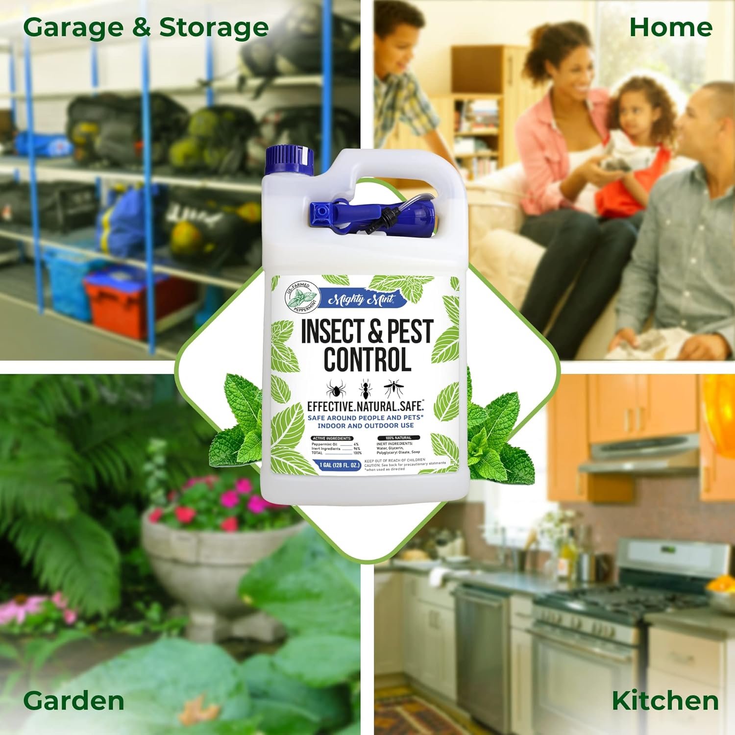 128盎司薄荷油天然驱虫喷雾 - 留学生宿舍厨房蚂蚁蜘蛛一喷净空