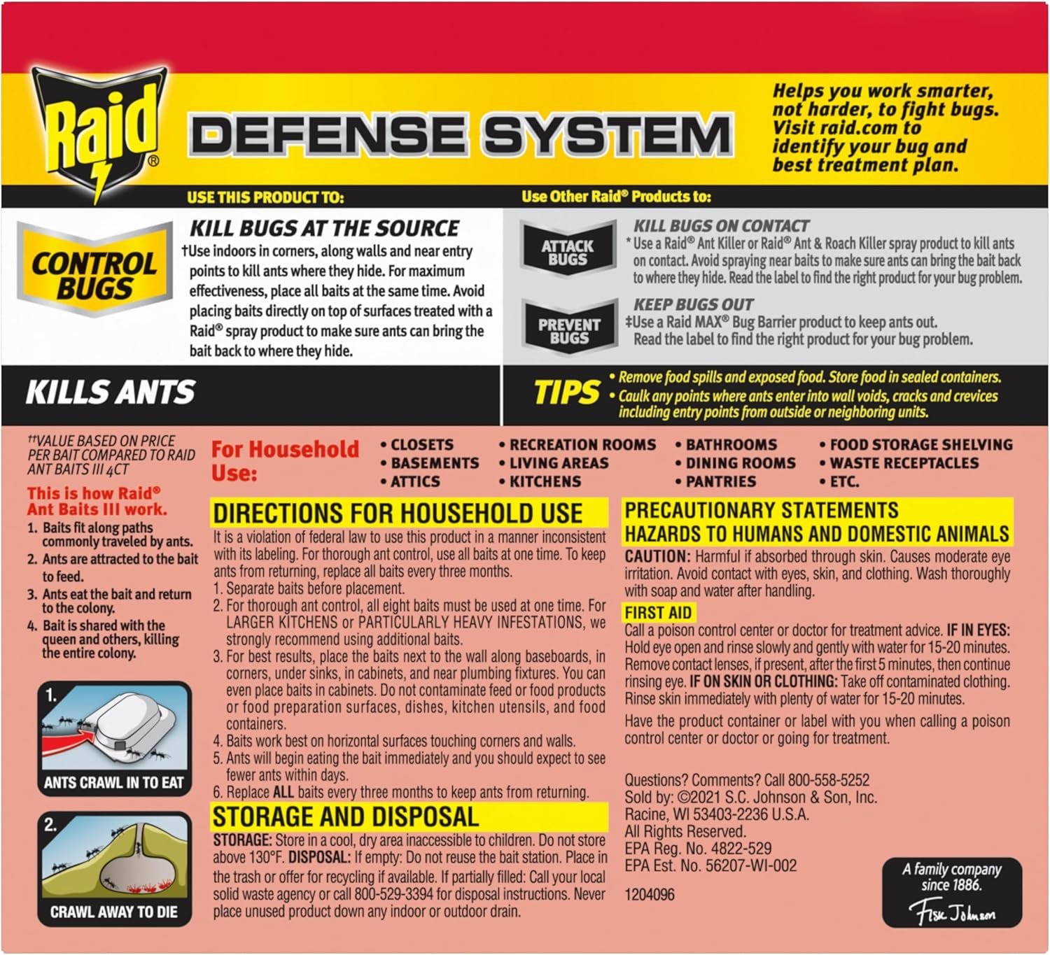 宿舍厨房蚂蚁诱饵杀虫剂 留学生独居小窝儿童安全室内除蚁 0.24盎司8粒
