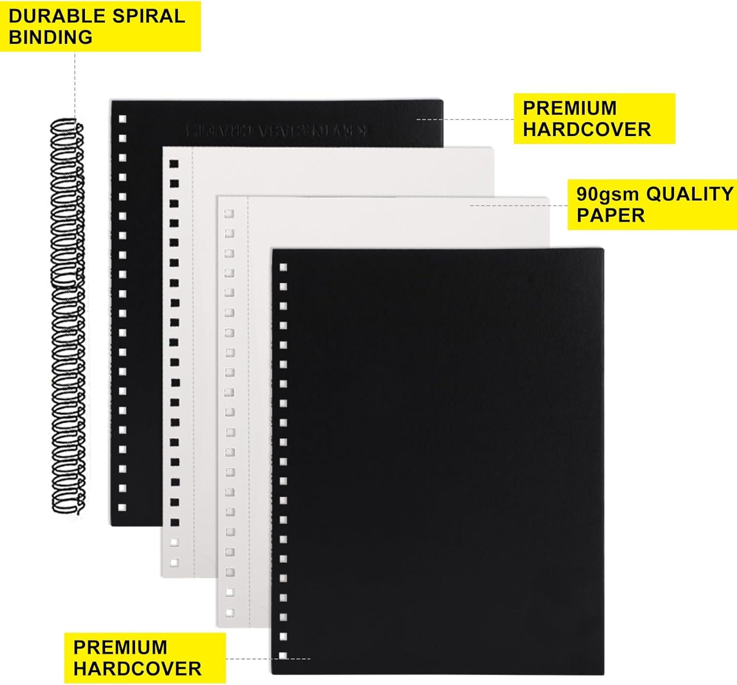 8.5x11英寸硬面螺旋素描本 80张90gsm酸免费纸 留学生宿舍深夜画乡愁解压