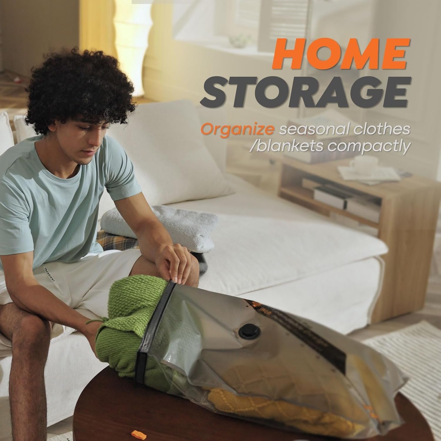 留学生宿舍行李瘦身套装：10件可充电无线真空压缩储物袋 - 海外旅行打包衣服毯子瞬间省空间