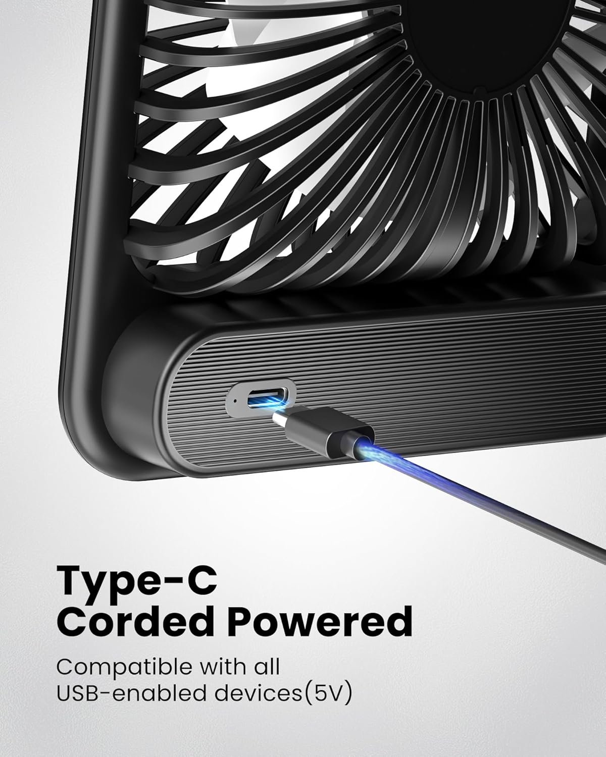 USB折叠桌扇，留学生租房宿舍热浪克星，超静音强风3档调节180°倾角，随电脑供电熬夜赶due凉爽高效