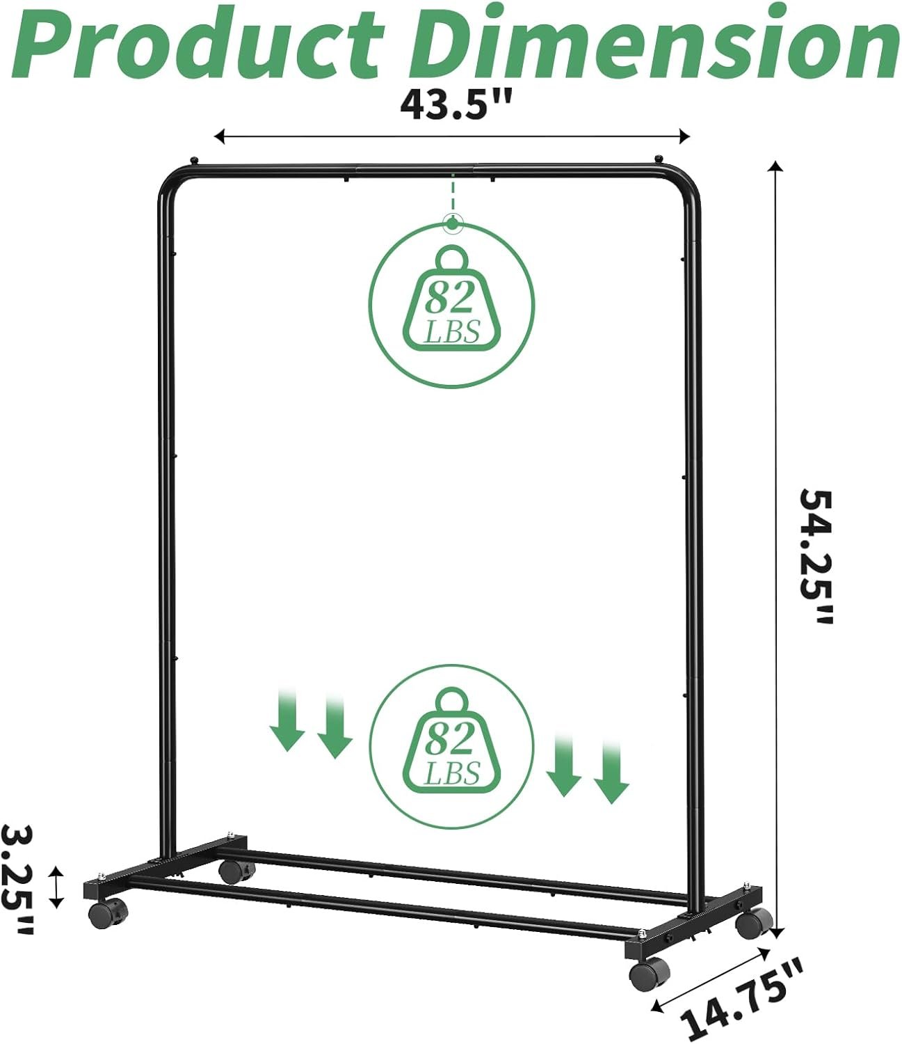 带储物架滚轮挂衣架，留学生宿舍小空间秒变整洁衣橱