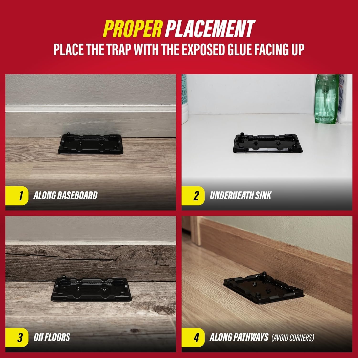 6片重型无农药鼠虫胶粘陷阱，留学生海外公寓厨房深夜鼠窜瞬间守护者