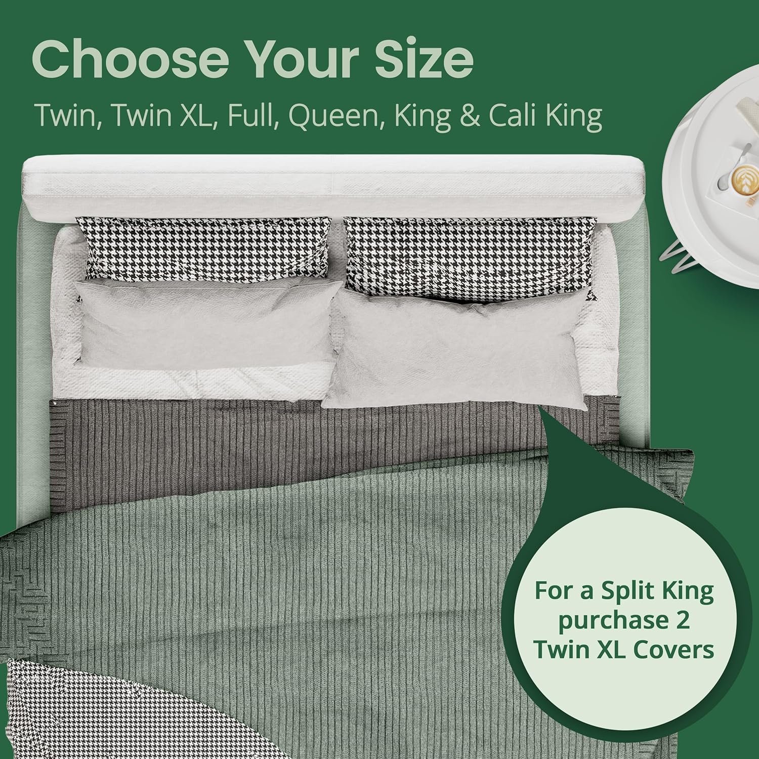 全尺寸竹纤维防水床垫保护套 伸缩深袋机洗耐用 - 留学生宿舍咖啡洒床瞬间挡住 快速机洗恢复家床舒适