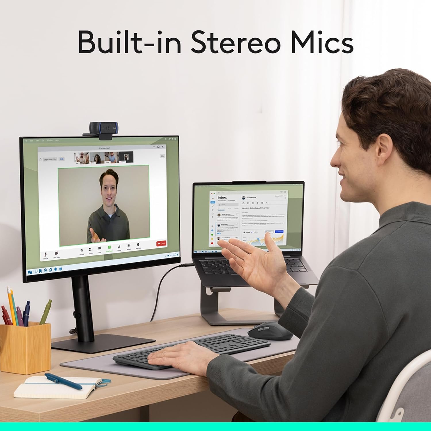 高清1080p/30fps网络摄像头，留学生宿舍深夜视频连线爸妈，清晰音频光线校正缓解思乡孤独，黑